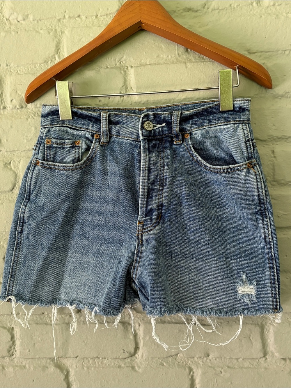 PacSun Light Blue Distressed Denim Cutoff Shorts